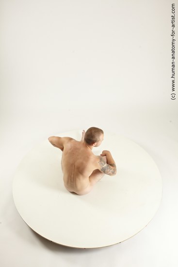 Nude Man White Sitting poses - simple Muscular Bald Sitting poses - ALL Multi angles poses Realistic