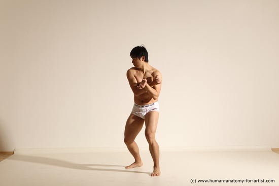 Underwear Martial art Man Asian Moving poses Average Short Black Dynamic poses Academic