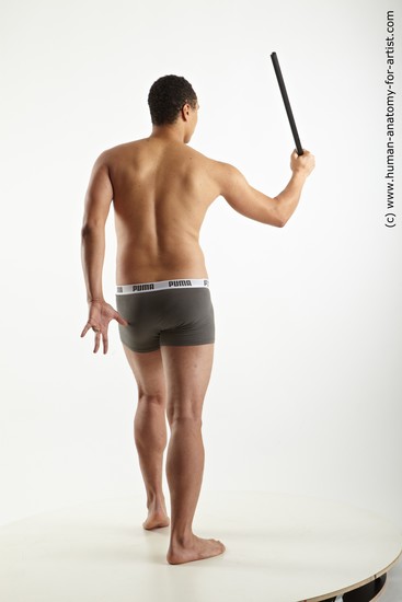 Underwear Fighting with spear Man Black Standing poses - ALL Average Short Black Standing poses - simple Academic