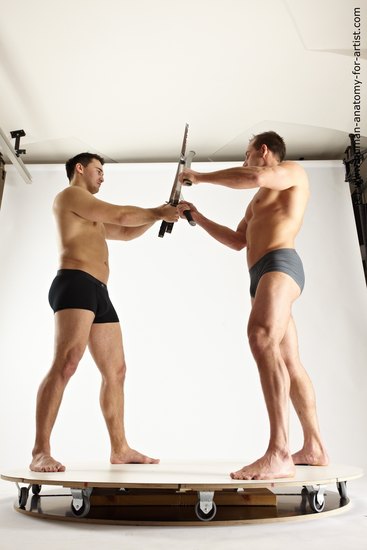 Underwear Fighting Man - Man White Standing poses - ALL Muscular Short Brown Standing poses - simple Dynamic poses Academic