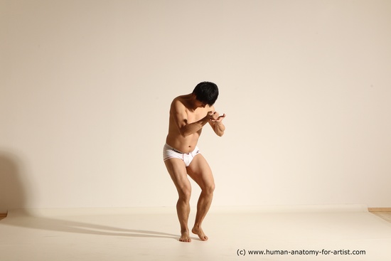 Underwear Martial art Man Asian Moving poses Average Short Black Dynamic poses Academic