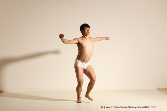 Underwear Martial art Man Asian Moving poses Average Short Black Dynamic poses Academic