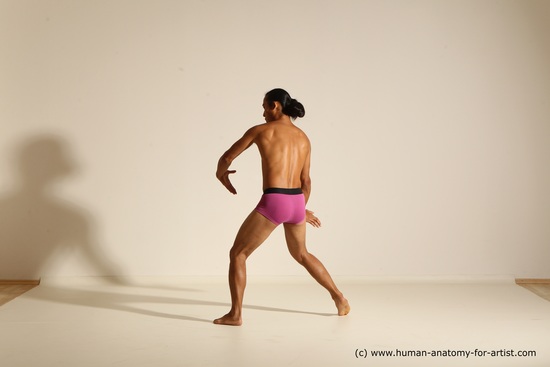 Underwear Martial art Man Asian Standing poses - ALL Slim Long Black Standing poses - simple Dynamic poses Academic