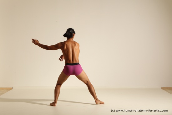 Underwear Martial art Man Asian Standing poses - ALL Slim Long Black Standing poses - simple Dynamic poses Academic