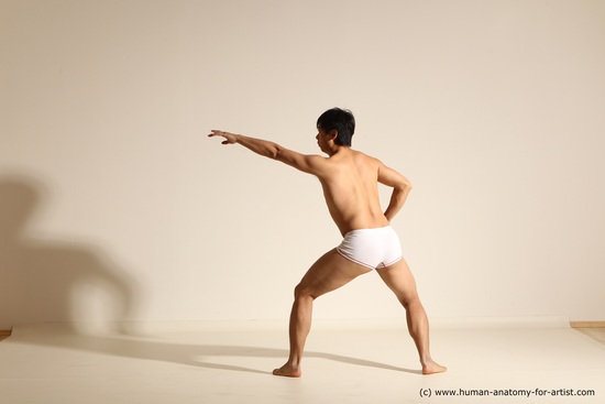 Underwear Martial art Man Asian Moving poses Average Short Black Dynamic poses Academic