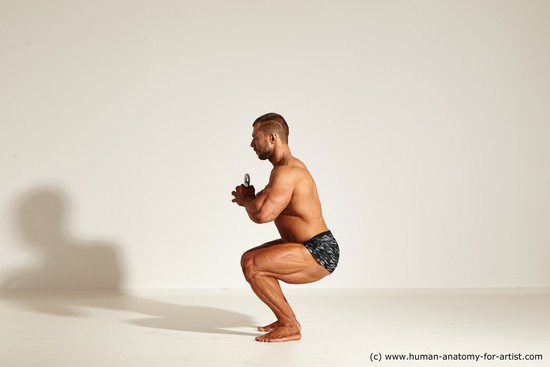 Underwear Gymnastic poses Man White Standing poses - ALL Muscular Short Brown Standing poses - simple Dynamic poses Academic