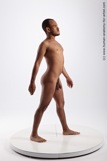 Nude Man Black Standing poses - ALL Average Short Black Standing poses - simple Realistic