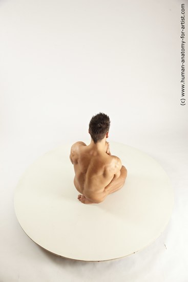 Nude Man White Muscular Short Blond Multi angles poses Realistic