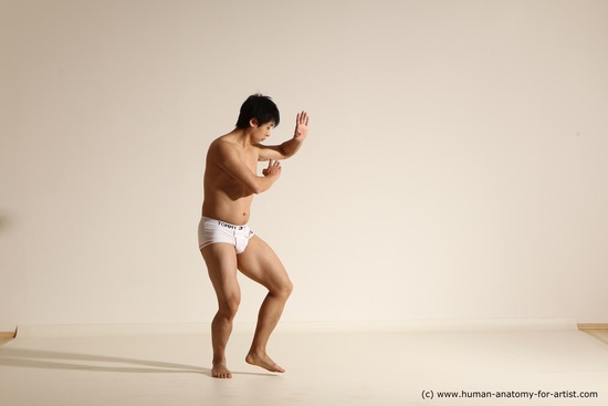 Underwear Martial art Man Asian Moving poses Average Short Black Dynamic poses Academic