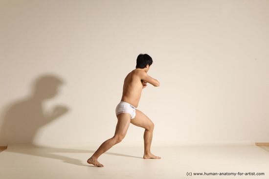 Underwear Martial art Man Asian Moving poses Average Short Black Dynamic poses Academic