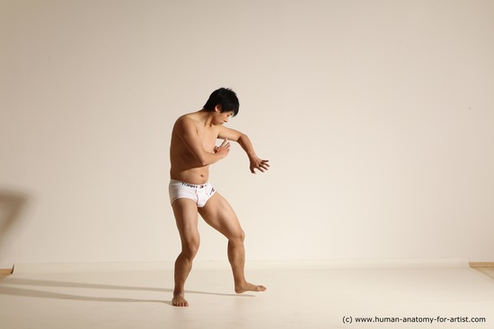 Underwear Martial art Man Asian Moving poses Average Short Black Dynamic poses Academic