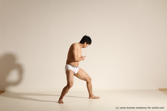 Underwear Martial art Man Asian Moving poses Average Short Black Dynamic poses Academic