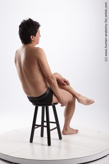Underwear Man Asian Sitting poses - simple Average Medium Black Sitting poses - ALL Academic