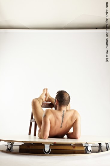 Nude Man White Laying poses - ALL Average Short Brown Laying poses - on back Multi angles poses Realistic