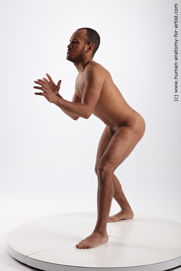 Nude Man Black Standing poses - ALL Average Short Black Standing poses - simple Realistic