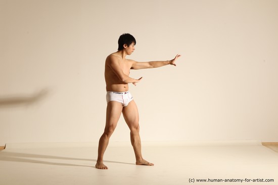 Underwear Martial art Man Asian Moving poses Average Short Black Dynamic poses Academic