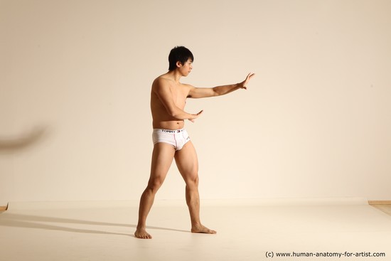 Underwear Martial art Man Asian Moving poses Average Short Black Dynamic poses Academic