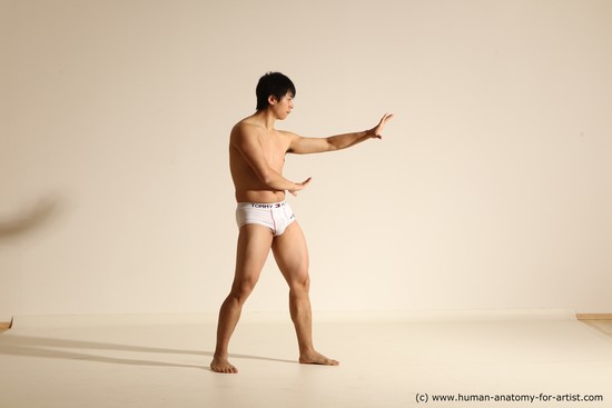 Underwear Martial art Man Asian Moving poses Average Short Black Dynamic poses Academic