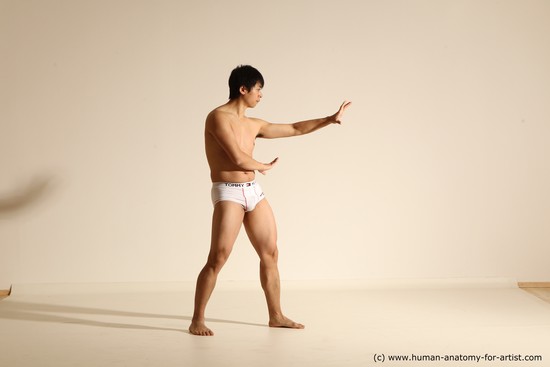 Underwear Martial art Man Asian Moving poses Average Short Black Dynamic poses Academic