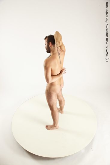 Nude Man White Standing poses - ALL Average Short Brown Standing poses - simple Realistic