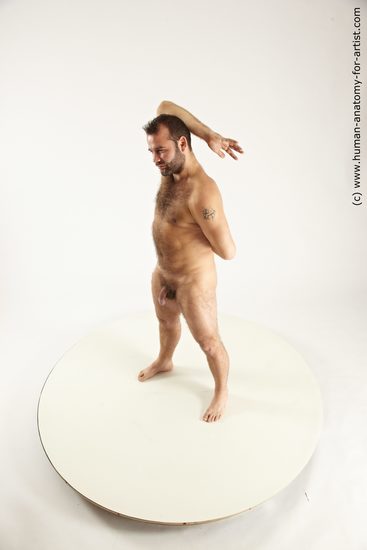 Nude Man White Standing poses - ALL Average Short Brown Standing poses - simple Realistic