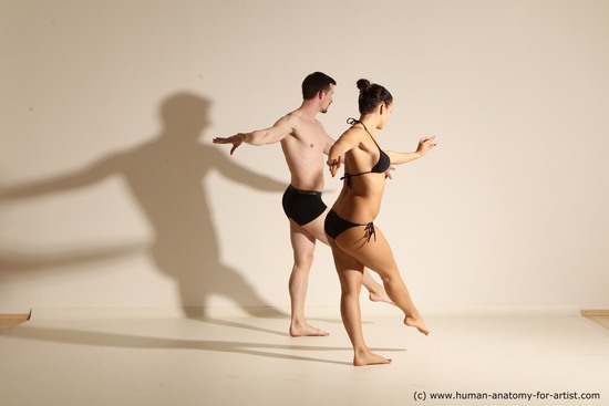 Woman - Man White Average Short Brown Dancing Dynamic poses Academic