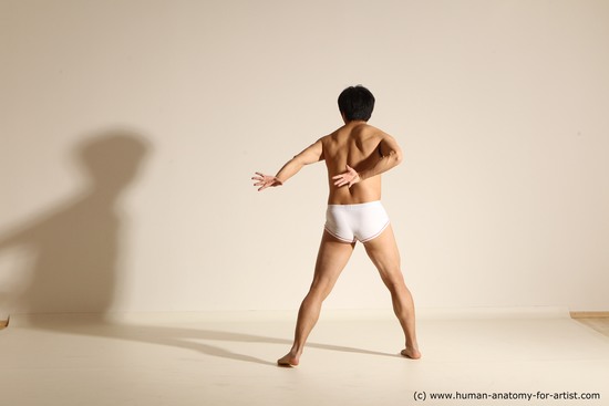 Underwear Martial art Man Asian Moving poses Average Short Black Dynamic poses Academic