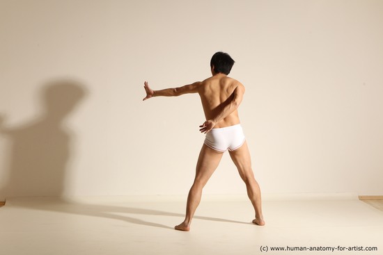 Underwear Martial art Man Asian Moving poses Average Short Black Dynamic poses Academic