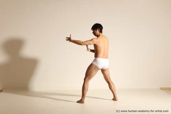 Underwear Martial art Man Asian Moving poses Average Short Black Dynamic poses Academic