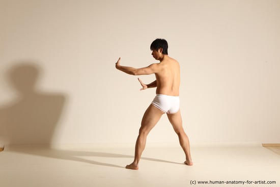 Underwear Martial art Man Asian Moving poses Average Short Black Dynamic poses Academic