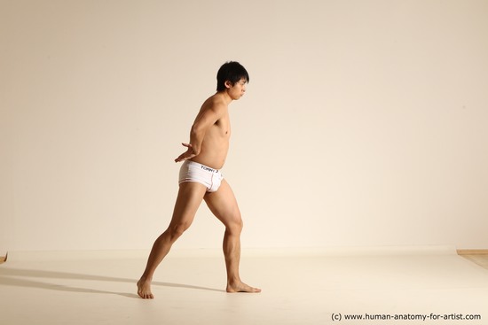 Underwear Martial art Man Asian Moving poses Average Short Black Dynamic poses Academic