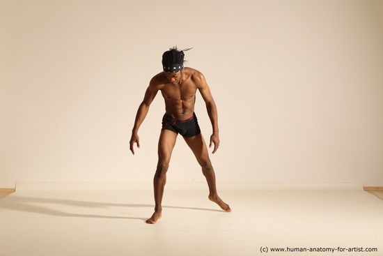 Underwear Man Another Athletic Black Dancing Dreadlocks Dynamic poses Academic