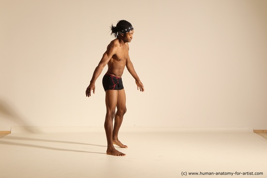 Underwear Man Another Athletic Black Dancing Dreadlocks Dynamic poses Academic