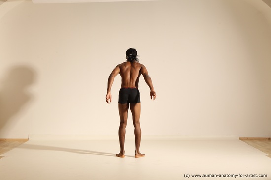 Underwear Man Another Athletic Black Dancing Dreadlocks Dynamic poses Academic