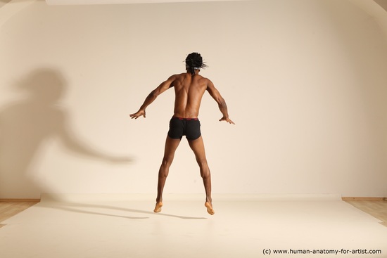 Underwear Man Another Athletic Black Dancing Dreadlocks Dynamic poses Academic