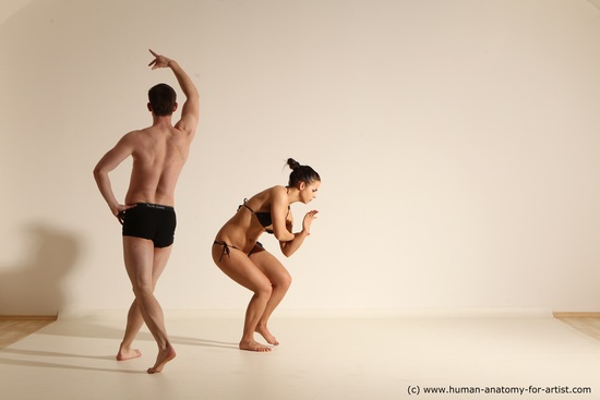 Underwear Woman - Man Athletic Dancing Dynamic poses Academic