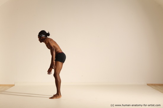 Underwear Man Another Athletic Black Dancing Dreadlocks Dynamic poses Academic