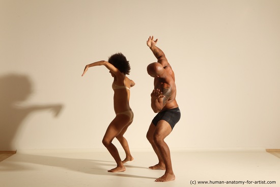 Underwear Woman - Man Another Athletic Black Dancing Dreadlocks Dynamic poses Academic