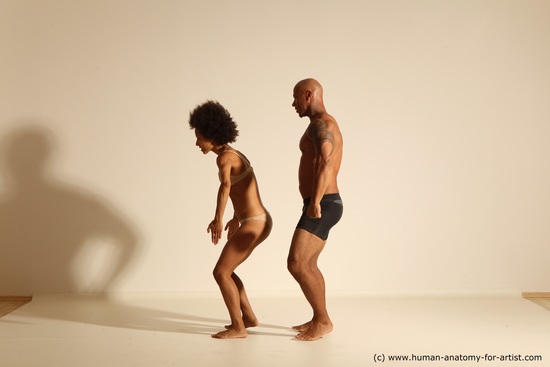 Underwear Woman - Man Another Athletic Black Dancing Dreadlocks Dynamic poses Academic