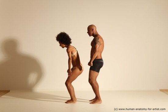 Underwear Woman - Man Another Athletic Black Dancing Dreadlocks Dynamic poses Academic