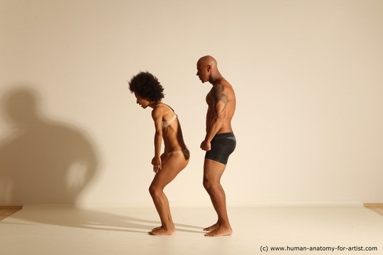 Underwear Woman - Man Another Athletic Black Dancing Dreadlocks Dynamic poses Academic