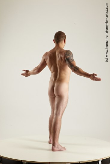 Nude Man White Standing poses - ALL Slim Short Brown Standing poses - simple Multi angles poses Realistic