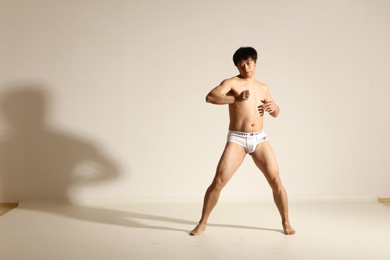 Underwear Martial art Man Asian Moving poses Slim Short Black Dynamic poses Academic