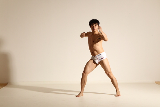 Underwear Martial art Man Asian Moving poses Slim Short Black Dynamic poses Academic