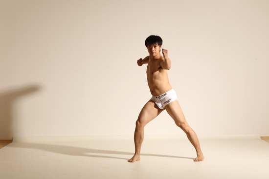 Underwear Martial art Man Asian Moving poses Slim Short Black Dynamic poses Academic