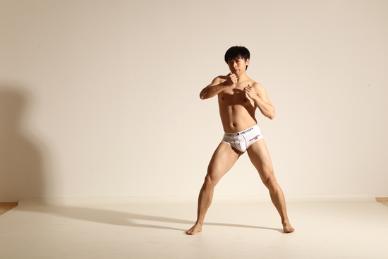 Underwear Martial art Man Asian Moving poses Slim Short Black Dynamic poses Academic