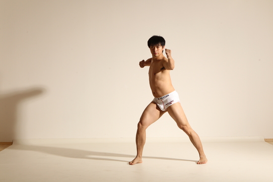 Underwear Martial art Man Asian Moving poses Slim Short Black Dynamic poses Academic