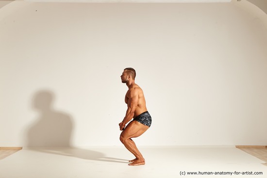 Underwear Gymnastic poses Man White Standing poses - ALL Muscular Short Brown Standing poses - simple Dynamic poses Academic