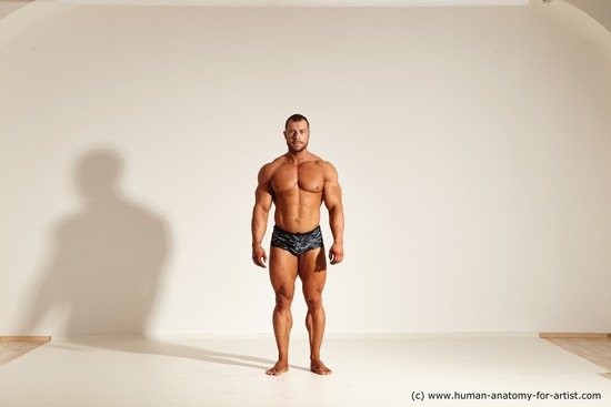 Underwear Gymnastic poses Man White Standing poses - ALL Muscular Short Brown Standing poses - simple Dynamic poses Academic