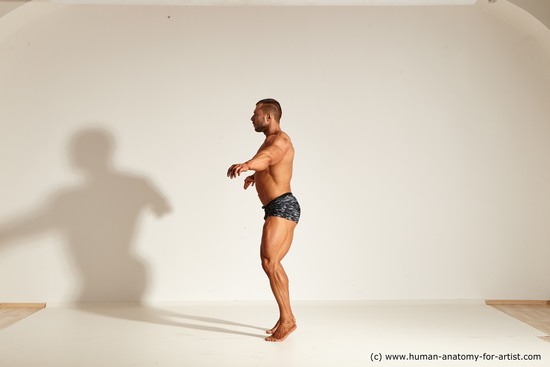 Underwear Gymnastic poses Man White Standing poses - ALL Muscular Short Brown Standing poses - simple Dynamic poses Academic